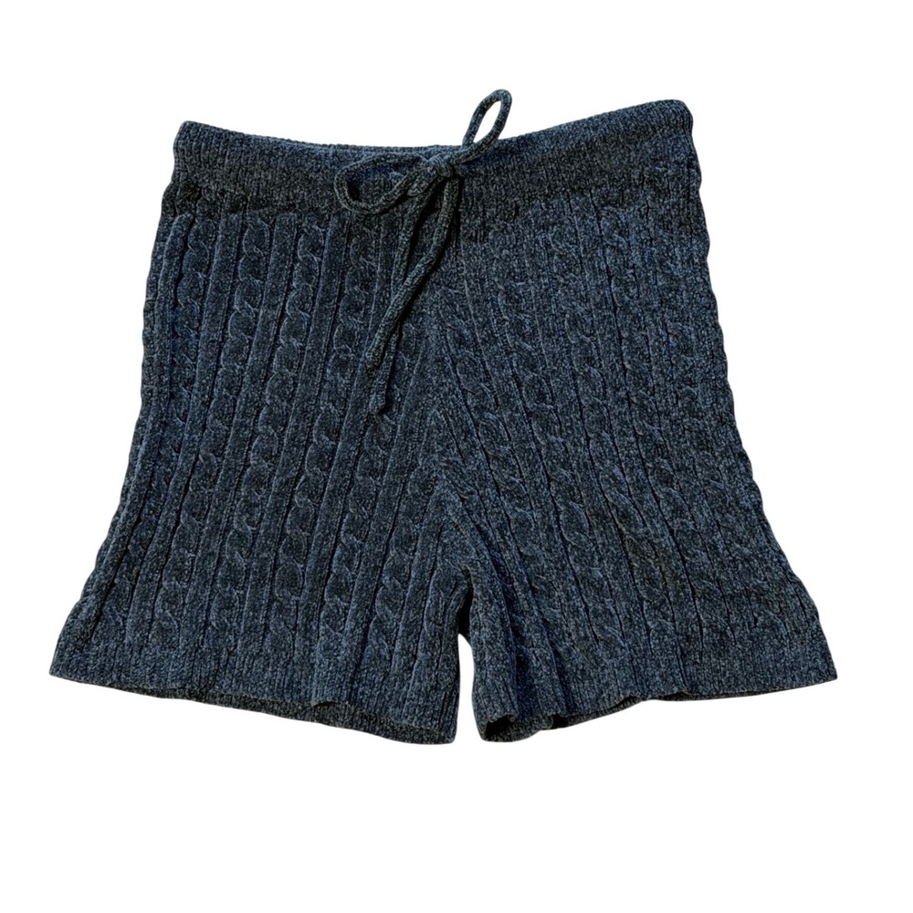 Macaron NEW Women's‎ Charcoal Cable Knit Lounge Shorts Size M Cute Comfy Soft